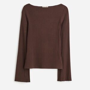 Madewell Ribbed Long-Sleeve Boatneck Top